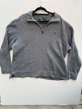 Polo by Ralph Lauren Gray Half-Zip Pullover Sweater 100% Cotton